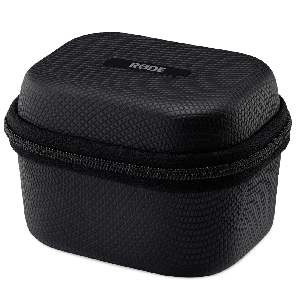 RØDE Charge Case+ for Wireless GO Gen 3: 4,200 mAh internal battery, dual recharges, simultaneous charging + data transfer, rugged zip case.