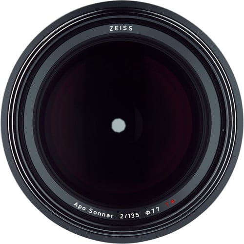 Zeiss Milvus 135mm f/2 ZF.2 for Nikon F. Medium telephoto prime lens with Sonnar optics, f/2 aperture, manual focus, and weather-sealed metal construction.