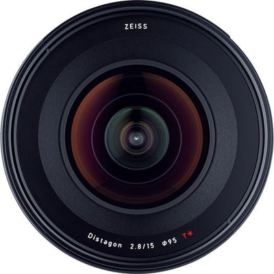 Zeiss Milvus 15mm f/2.8 ZE for Canon EF. Ultra-wide angle prime lens with f/2.8 aperture, advanced optics, manual focus, and durable weather-sealed build.