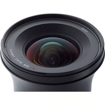 Zeiss Milvus 15mm f/2.8 ZE for Canon EF. Ultra-wide angle prime lens with f/2.8 aperture, advanced optics, manual focus, and durable weather-sealed build.