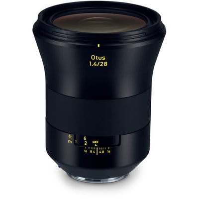 Zeiss Otus 28mm f/1.4 ZE for Canon EF. Wide-angle prime lens with f/1.4 aperture, superior sharpness, manual focus, and durable weather-sealed build.