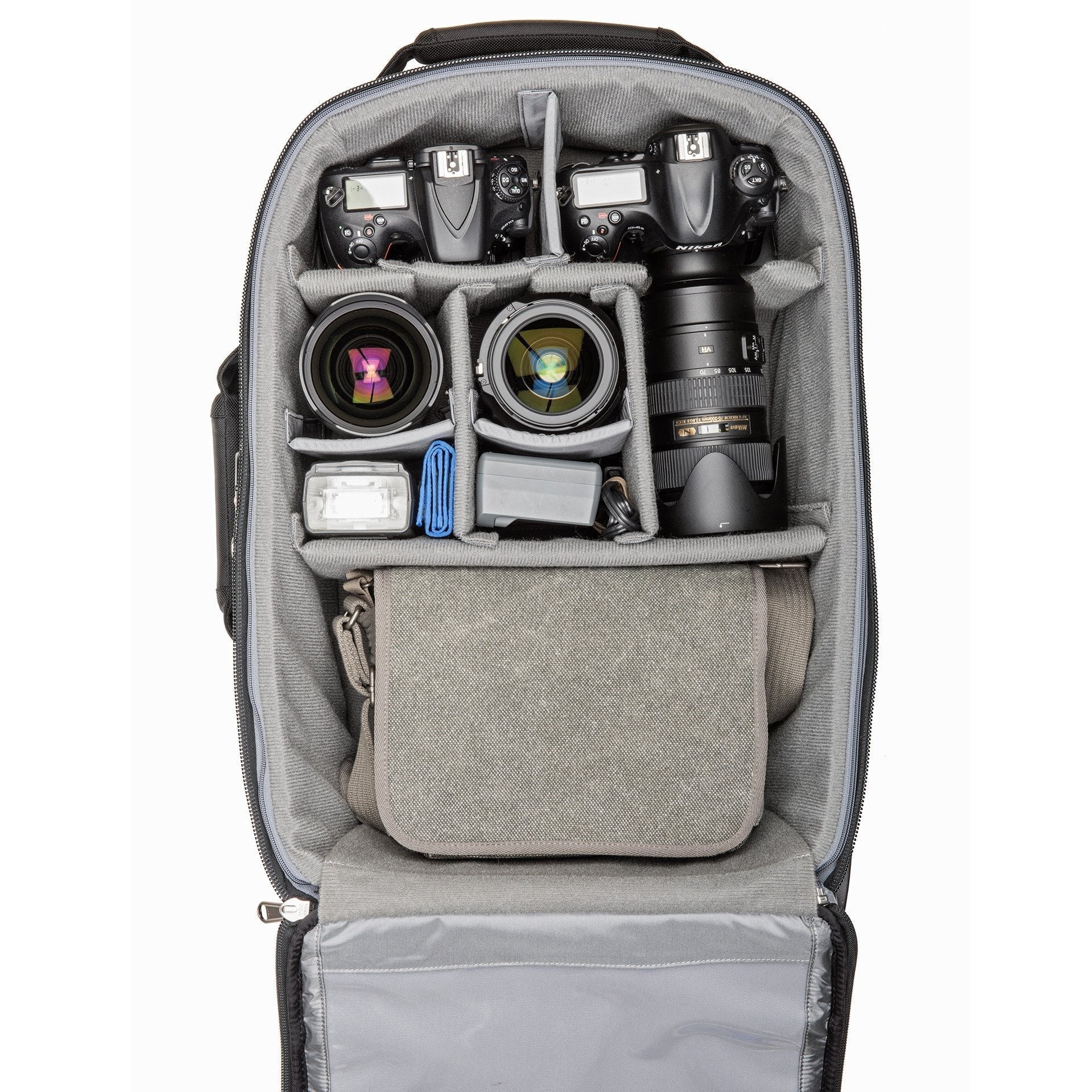 Think Tank Airport Security V3.0 — durable rolling camera bag with reinforced dividers, TSA-approved locks, and dedicated compartments for up to a 17” laptop and tablet