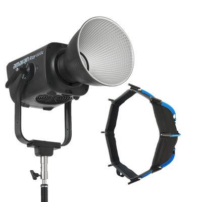 amaran Ray 660c RGB LED Monolight with Octa Dome 30 softbox attachment
