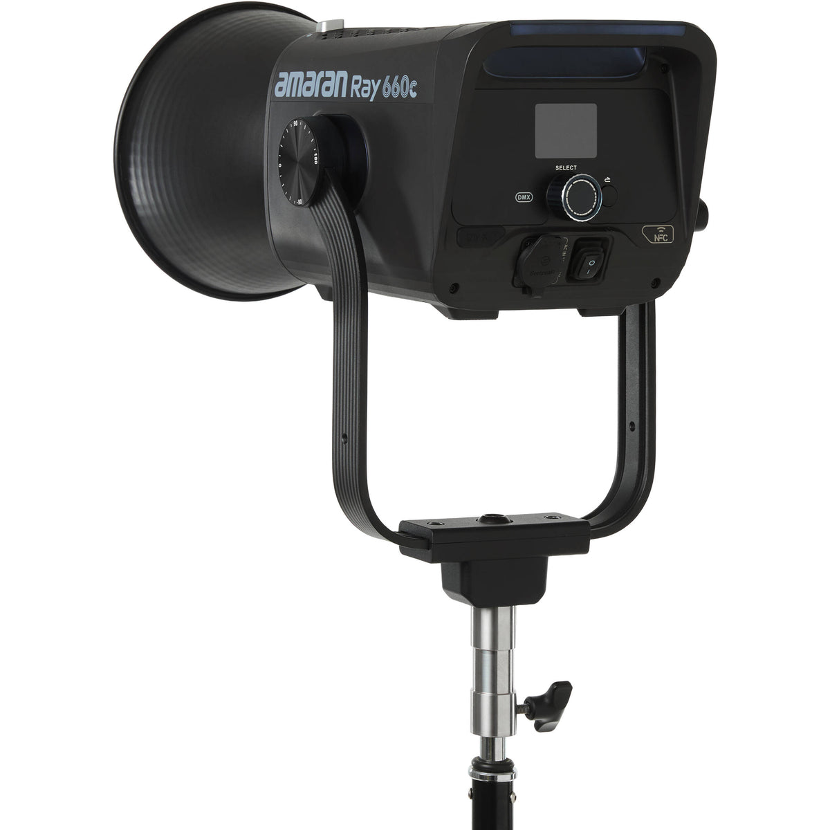 amaran Ray 660c RGB LED Monolight with Octa Dome 30 softbox attachment
