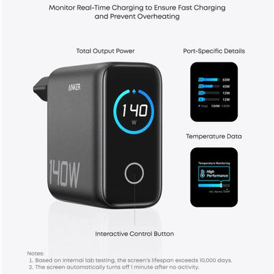 Anker 140W GaN wall charger for laptops, phones and multiple devices
