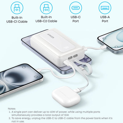 Anker Zolo 20000mAh Power Bank with built-in USB-C cables
