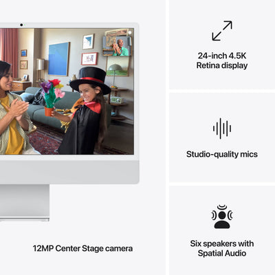 The Apple iMac 24-inch (M4) integrated desktop in a sleek, colourful aluminium finish.