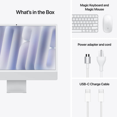 The Apple iMac 24-inch (M4) integrated desktop in a sleek, colourful aluminium finish.