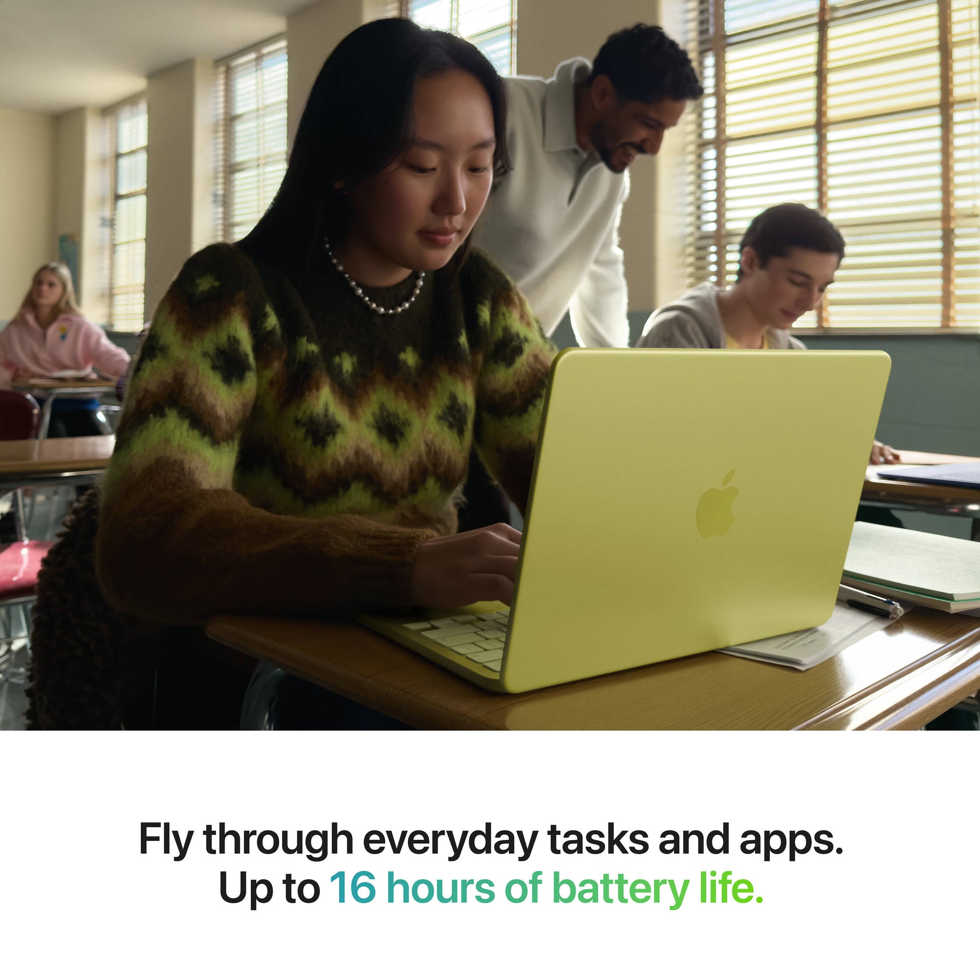 Apple MacBook Neo in a colorful aluminum finish with a 13-inch Liquid Retina display.