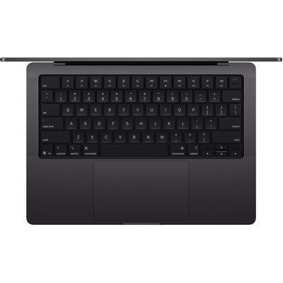 Apple MacBook Pro 14-inch with M5 chip, 10-core CPU, and 10-core GPU in a sleek Space Black finish.