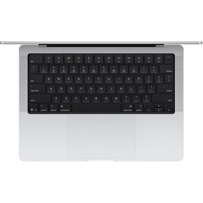 Apple MacBook Pro 14-inch with M5 chip, 10-core CPU, and 10-core GPU in a sleek Silver finish.