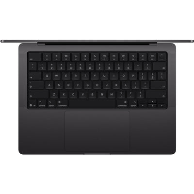 Apple MacBook Pro 14-inch with M5 Max chip in a sleek Black finish.

