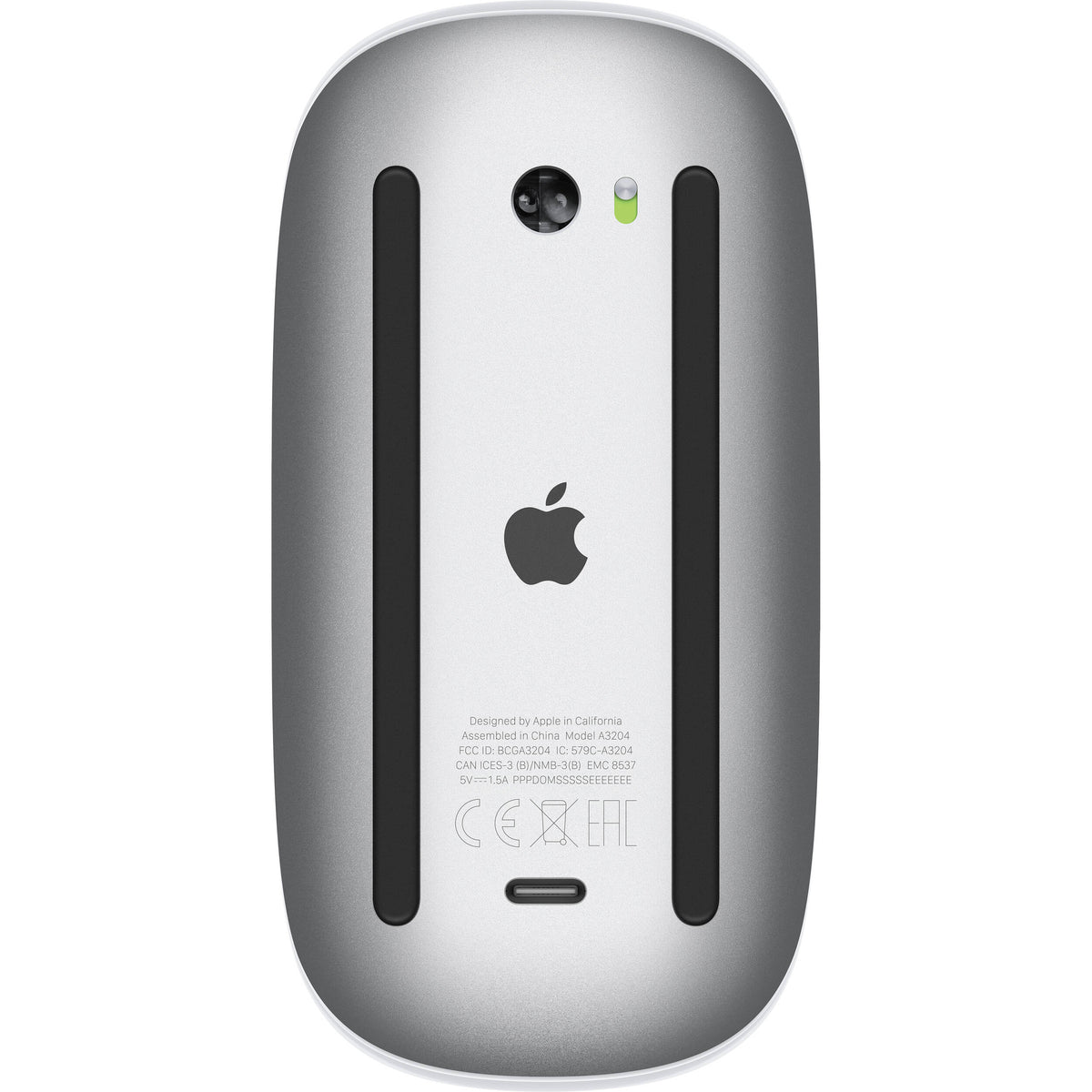 Apple Magic Mouse with a sleek Multi-Touch surface & slim wireless design, featuring the updated USB-C charging port.