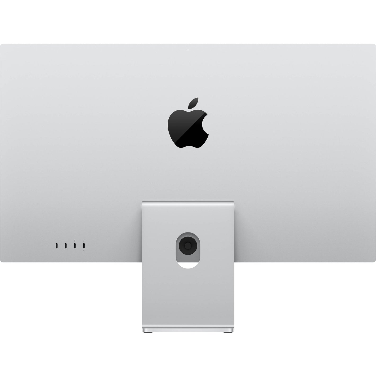 Apple Studio Display on a silver stand with a slim, all-screen design.