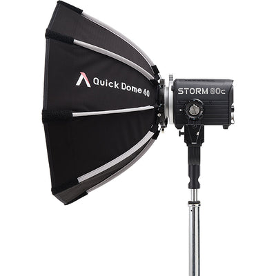 Quick Dome 40 softbox mounted on STORM 80c with Mini ProLock adaptor
