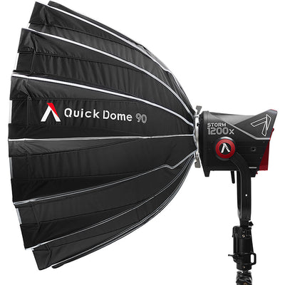 Aputure Quick Dome 90 Bowens softbox with 16-rod quick-release frame and grid