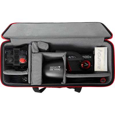 Aputure STORM 400x BLAIR LED light on set
