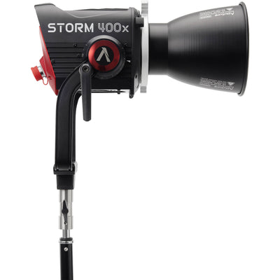 Aputure STORM 400x BLAIR LED light on set
