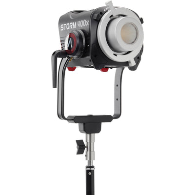 Aputure STORM 400x BLAIR LED light on set
