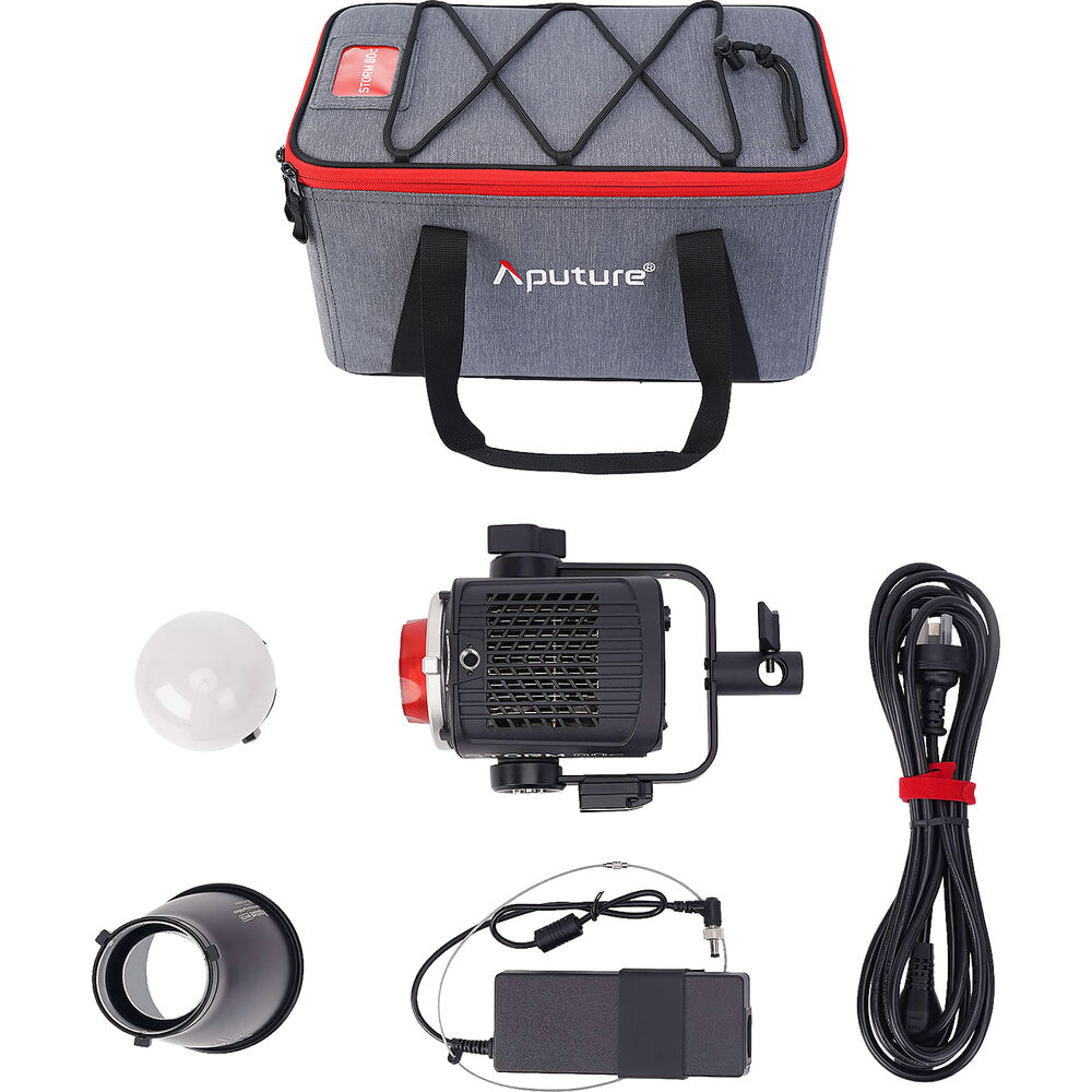 Aputure STORM 80c LED light with diffuser and adjustable colour temperature
