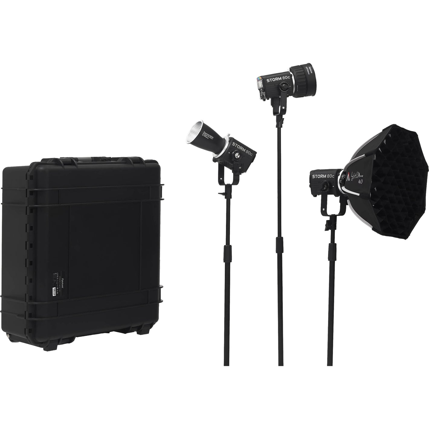 Aputure STORM 80c LED light with diffuser and adjustable colour temperature
