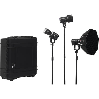 Aputure STORM 80c LED light with diffuser and adjustable colour temperature
