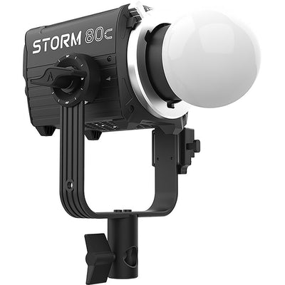 Aputure STORM 80c LED light with diffuser and adjustable colour temperature
