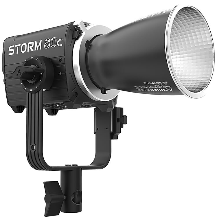 Aputure STORM 80c LED light with diffuser and adjustable colour temperature
