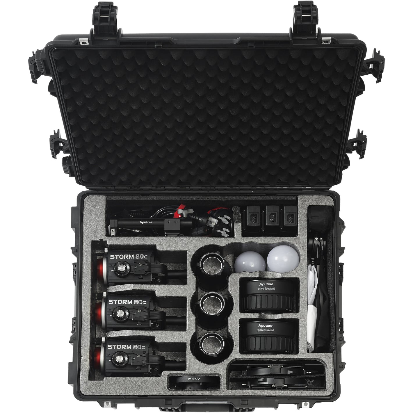 Aputure STORM 80c LED light with diffuser and adjustable colour temperature
