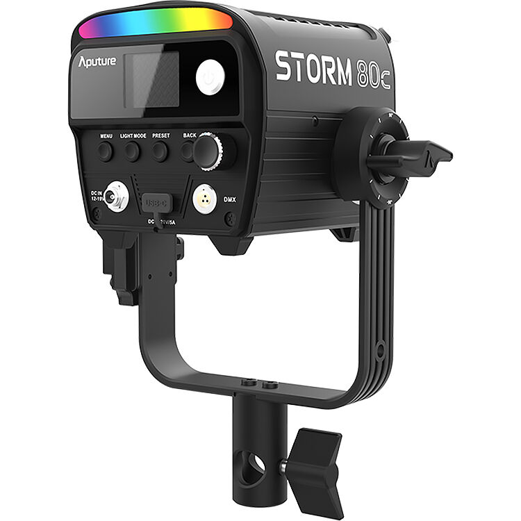 Aputure STORM 80c LED light with diffuser and adjustable colour temperature
