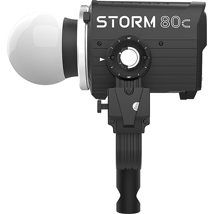 Aputure STORM 80c LED light with diffuser and adjustable colour temperature
