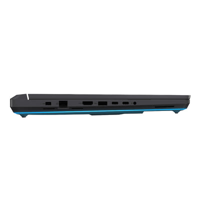 ROG Strix G16 laptop left side view, closed