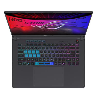 ASUS ROG Strix G16 gaming laptop open top view