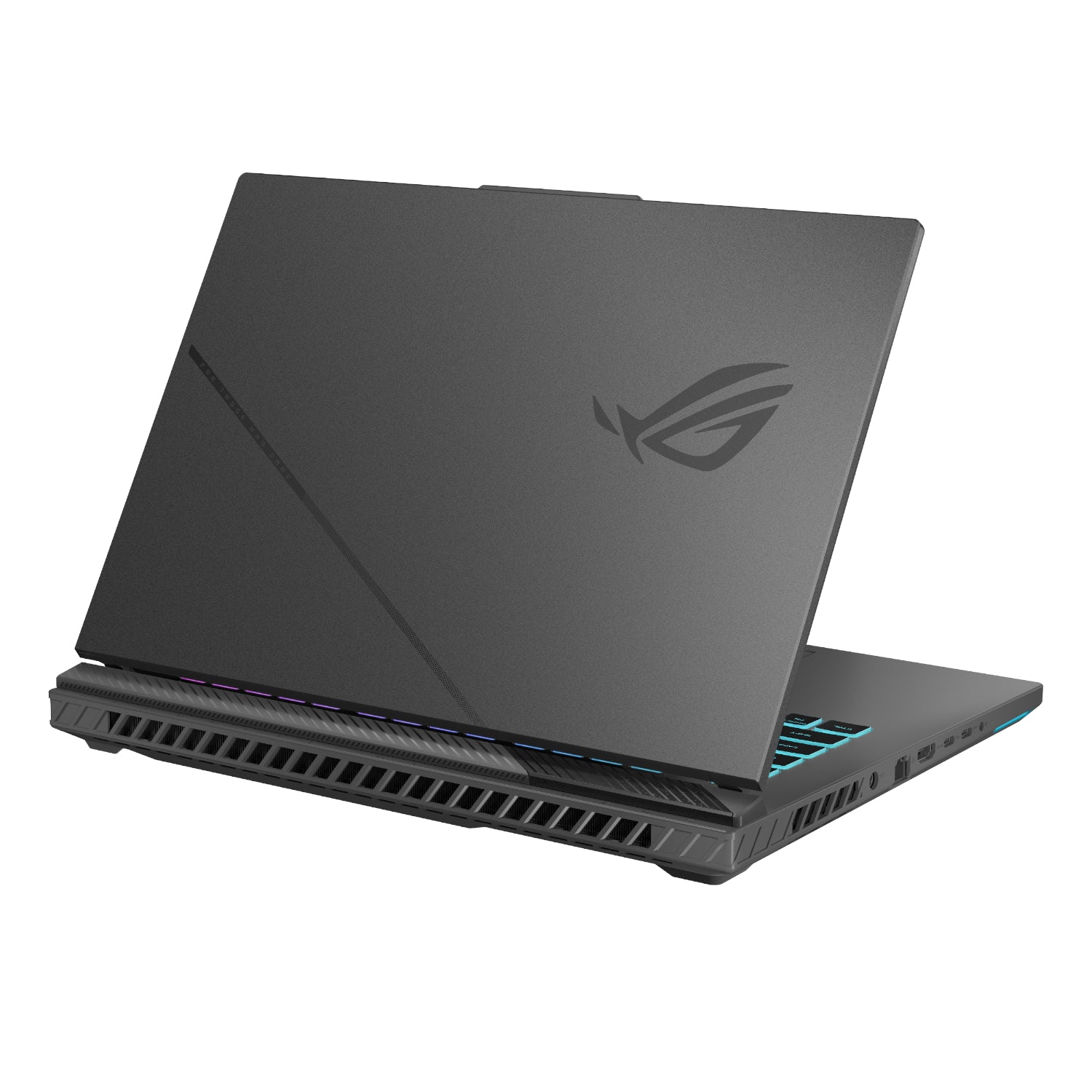 ASUS ROG Strix G16 Ryzen 9 RTX 5070 gaming laptop - rear side angle view