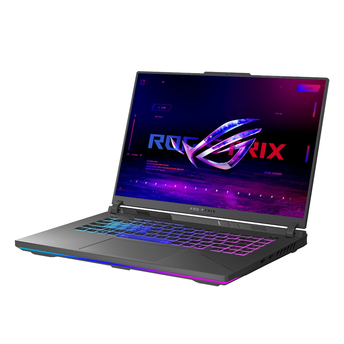 ASUS ROG Strix G16 Ryzen 9 RTX 5070 gaming laptop - right side angle view