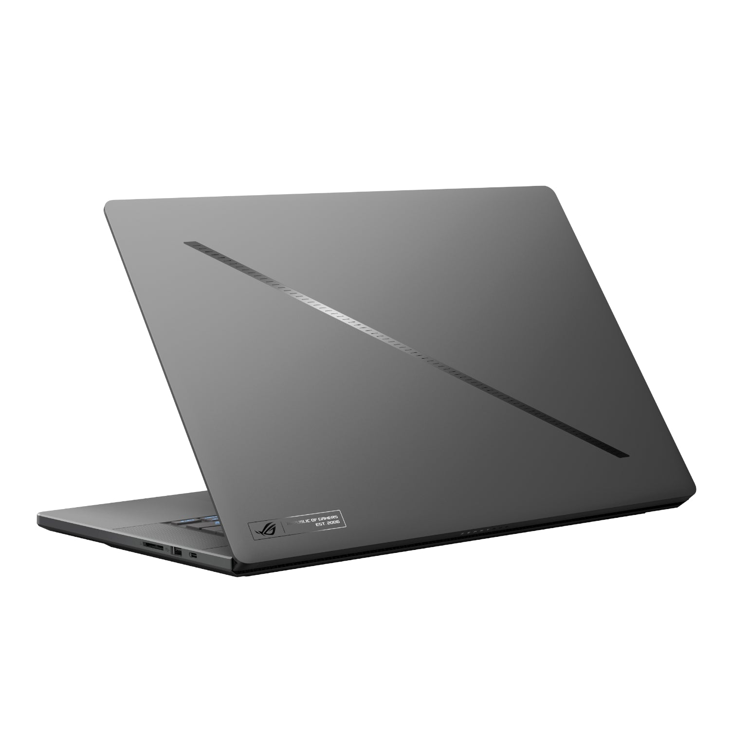ASUS ROG Zephyrus G16 semi open angled back view