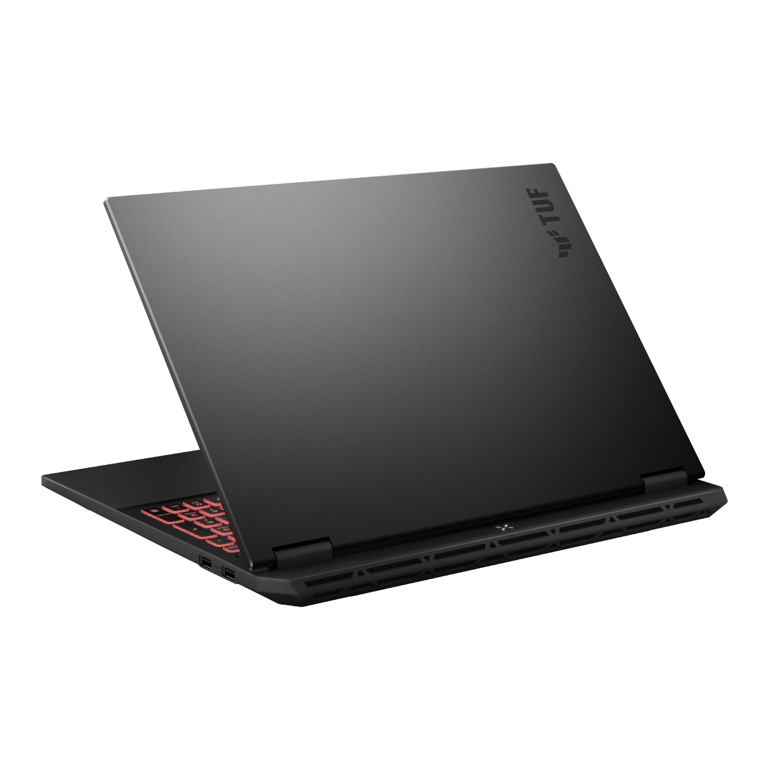 ASUS TUF Gaming A16 laptop semi open angled back view