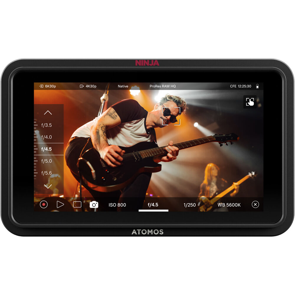 Monitor and record 4K–6K video with Atomos Ninja RAW. 