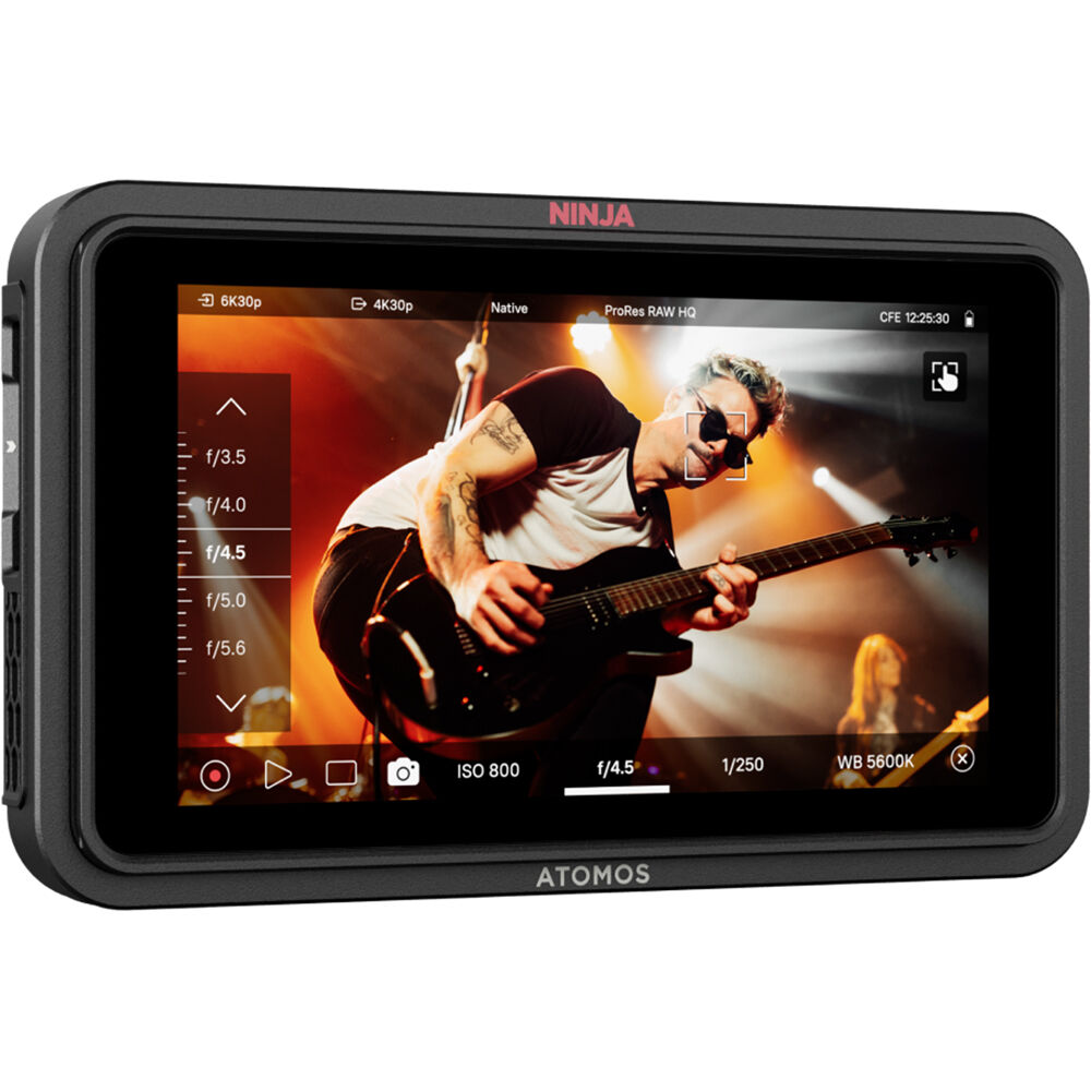 Monitor and record 4K–6K video with Atomos Ninja RAW. 