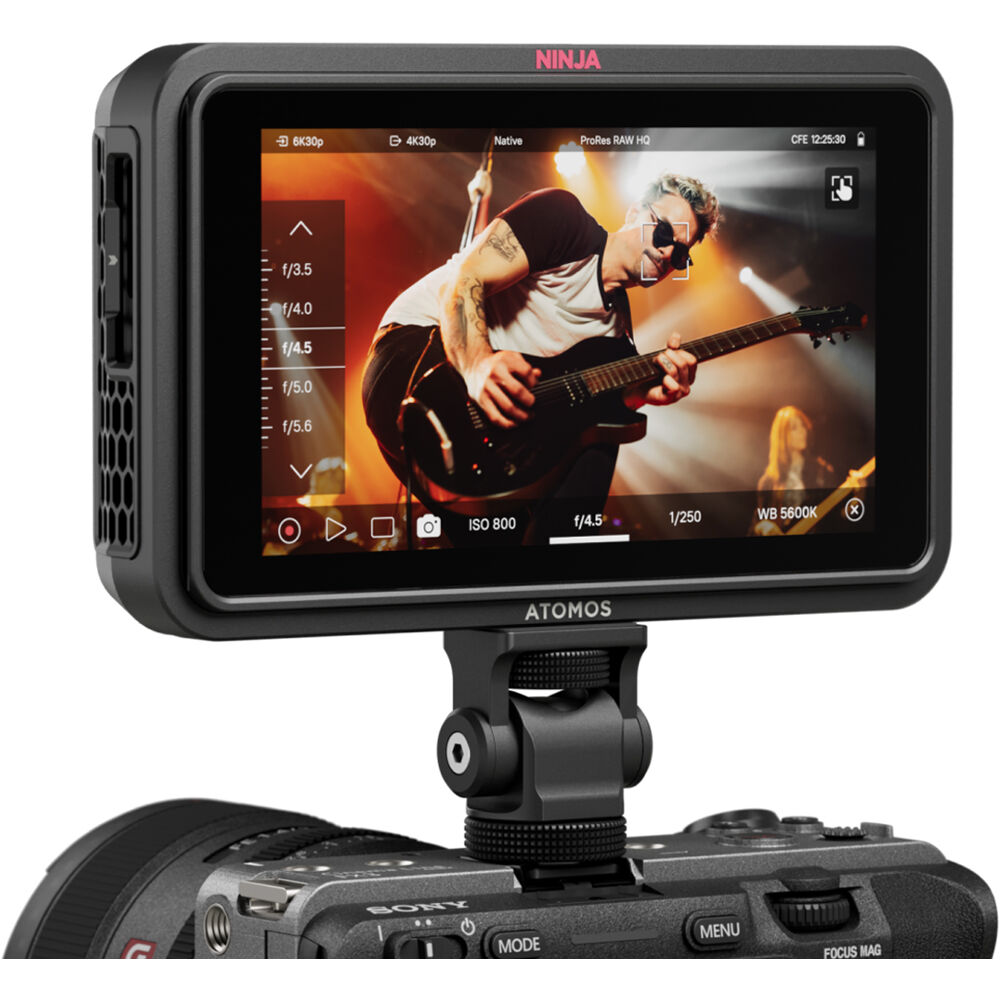 Monitor and record 4K–6K video with Atomos Ninja RAW. 