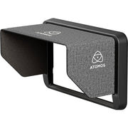 Atomos Sunhood 5″ attached to a Shinobi II monitor, shielding the screen from glare