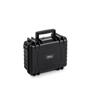 Durable B&W Case Type 1000 black, impact-resistant and stackable.