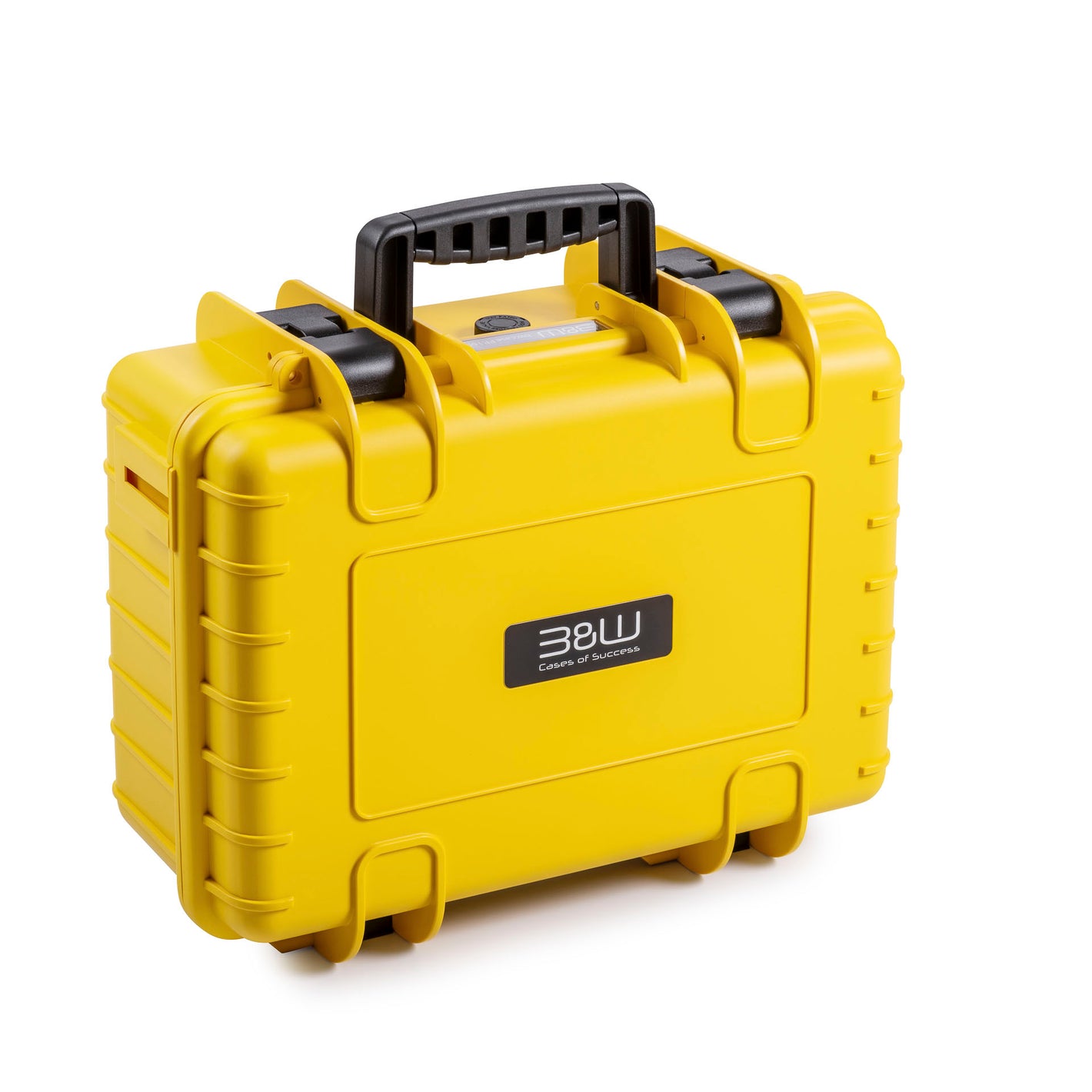 Stackable and shock-resistant B&W Case Type 4000 hard case with padlock eyelets.
