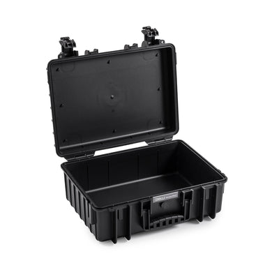 B&W Type 5000 black protective camera case, waterproof and shock-resistant.