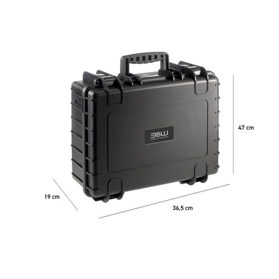 B&W Type 5000 black protective camera case, waterproof and shock-resistant.