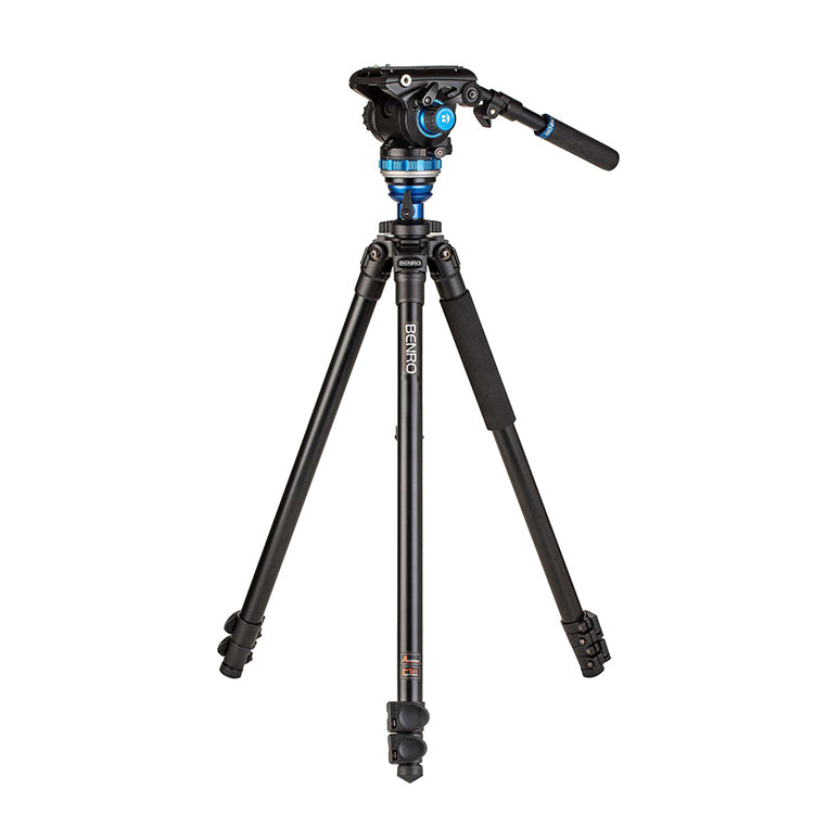 Benro A3573FS6PRO Aluminium 3-Section Video Tripod with S6Pro Fluid Head and carry bag.
