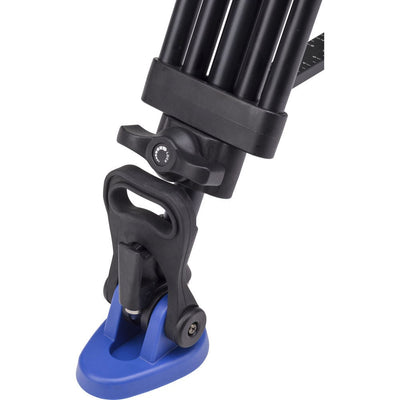 Black and blue clamp on a white background