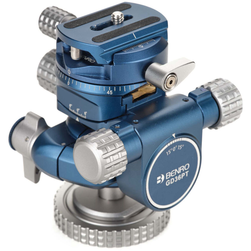 GD36PT geared tripod head with brass gears and 360 pan