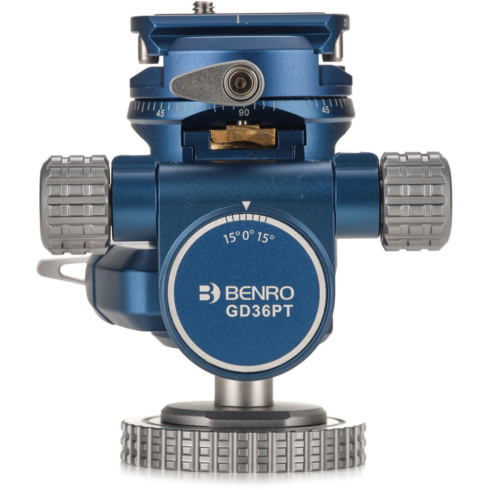 GD36PT geared tripod head with brass gears and 360 pan