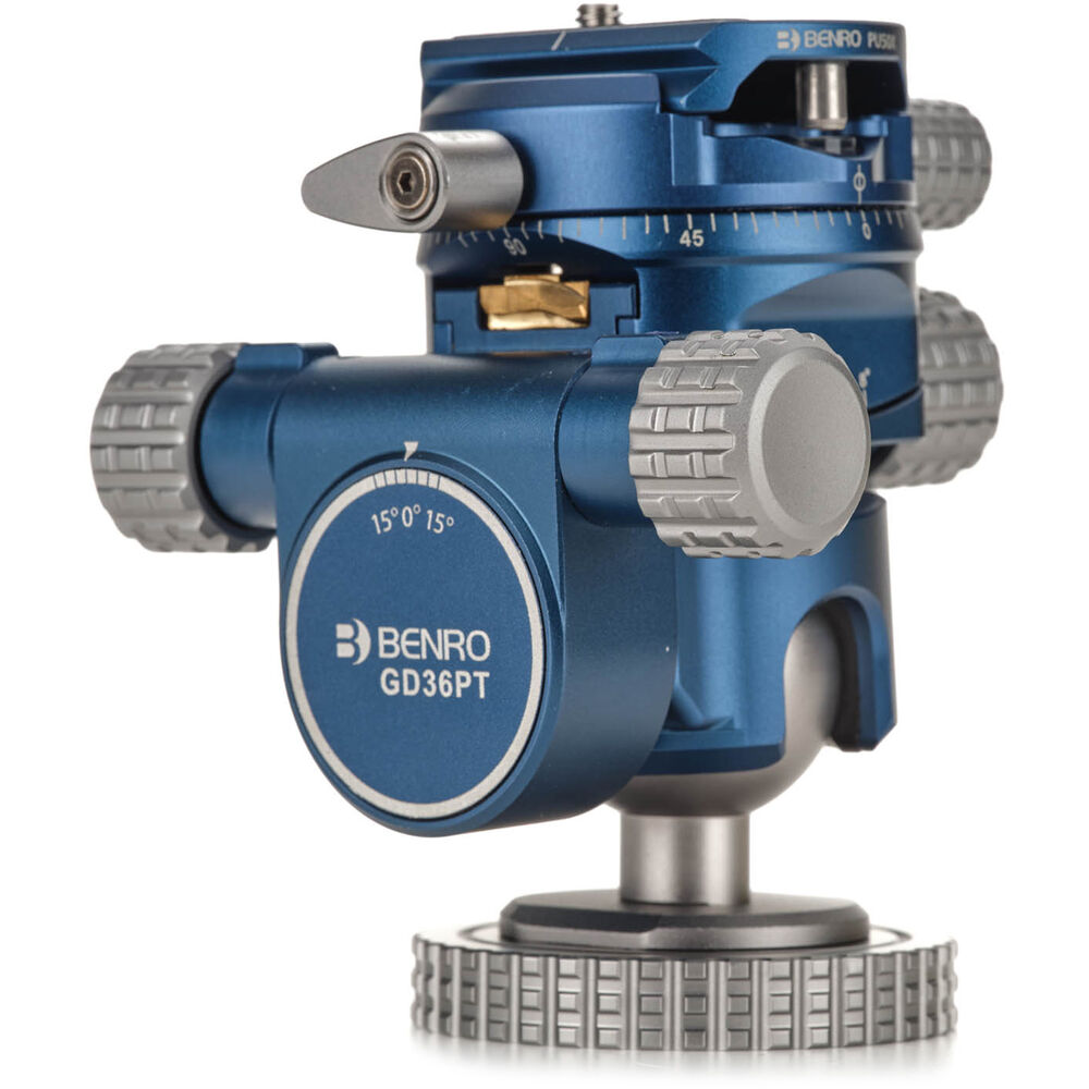 GD36PT geared tripod head with brass gears and 360 pan